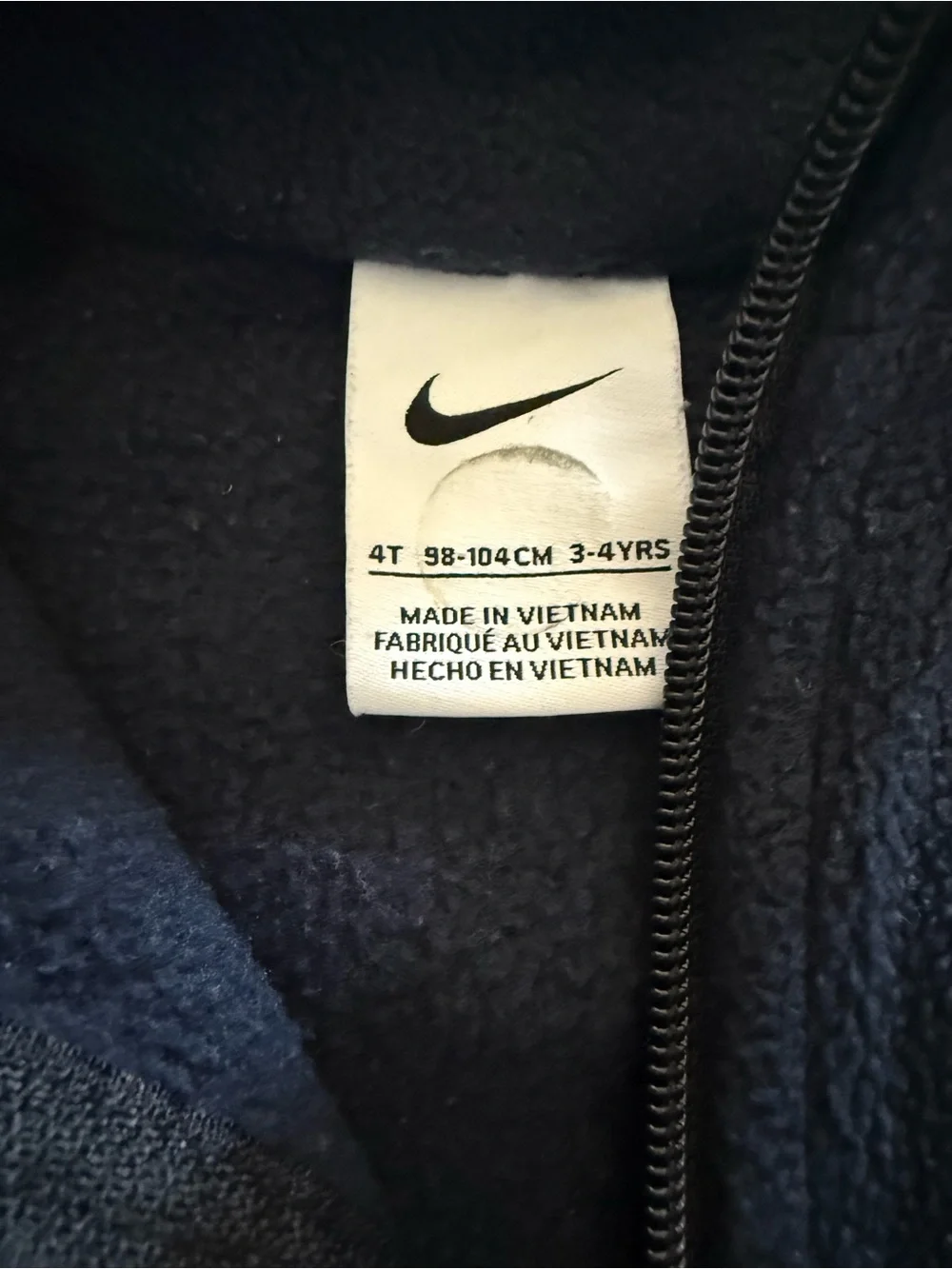 Nike Navy Blue Toddler Boys Fleece Jacket Size 4T